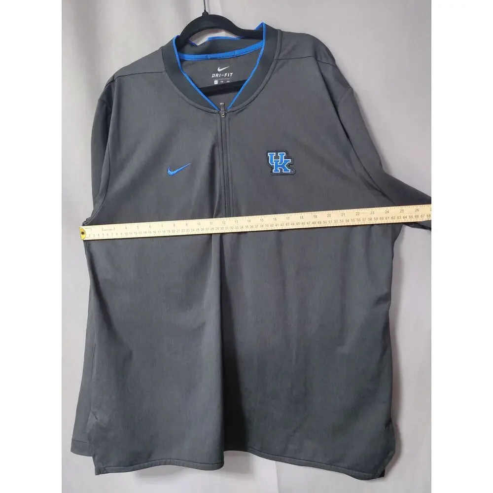 Nike Gray Collared Knit Half Zip Graphic Sweatshirt Men Size XXL
